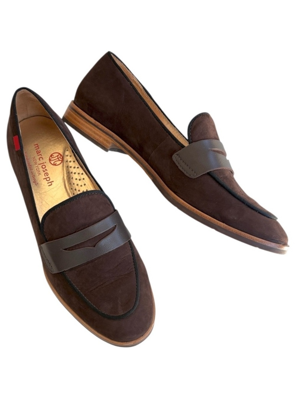 EUC Marc Joseph Leather Penny Loafers Brown Size 6